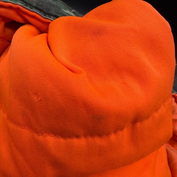 Vintage Reversible Camo Hunter Orange Puffer Vest 1980s Sports Afield Taiwan - Picture 14 of 16